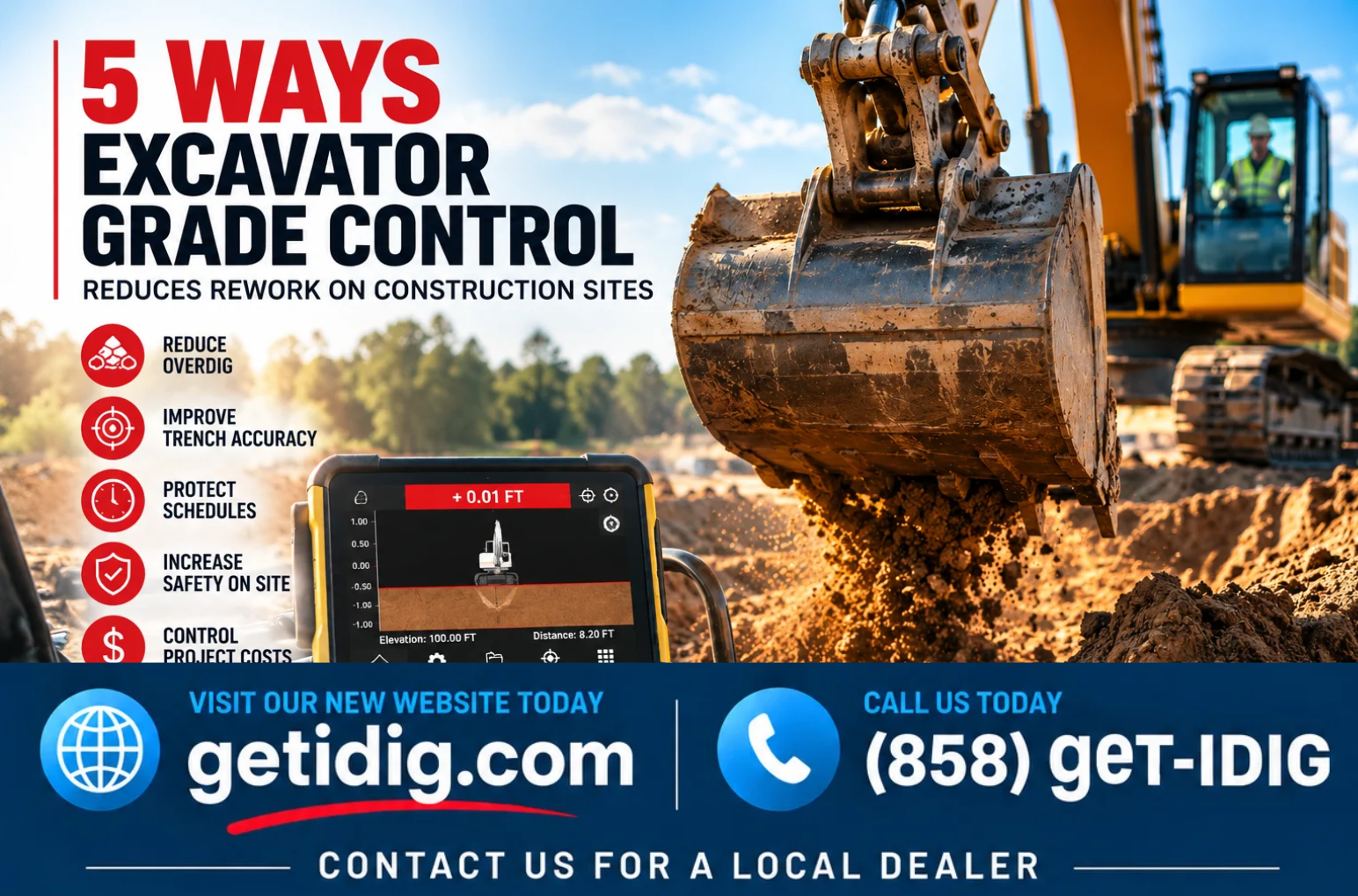 5 Ways Excavator Grade Control Reduces Rework on Construction Sites